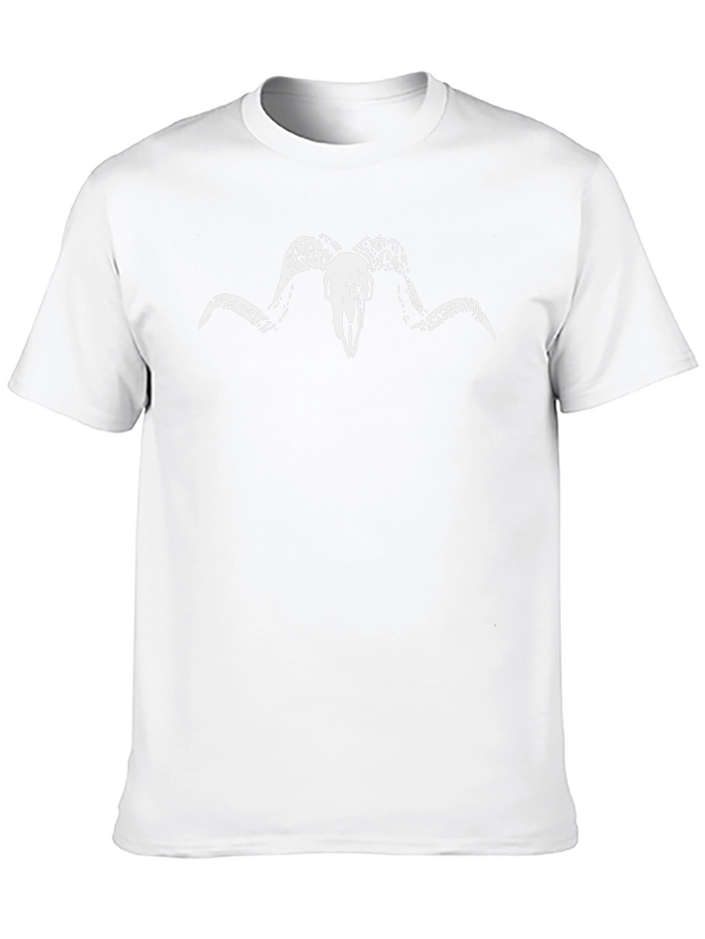 Black T-Shirt with Ram Skull Graphic