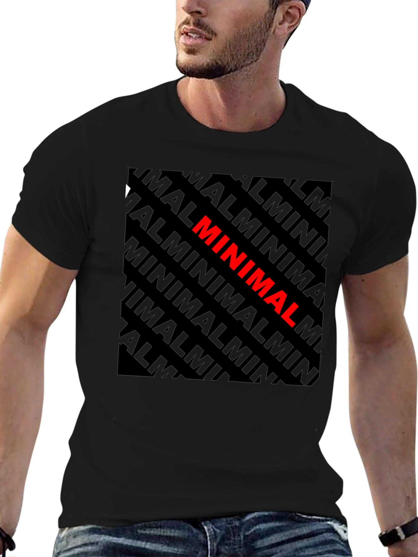 Minimalist Graphic Tee - Black Cotton T-Shirt