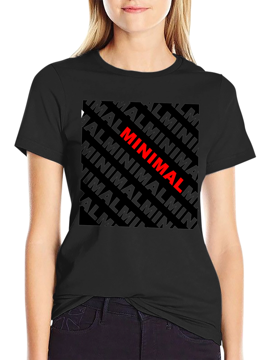 Minimalist Graphic Tee - Black Cotton T-Shirt