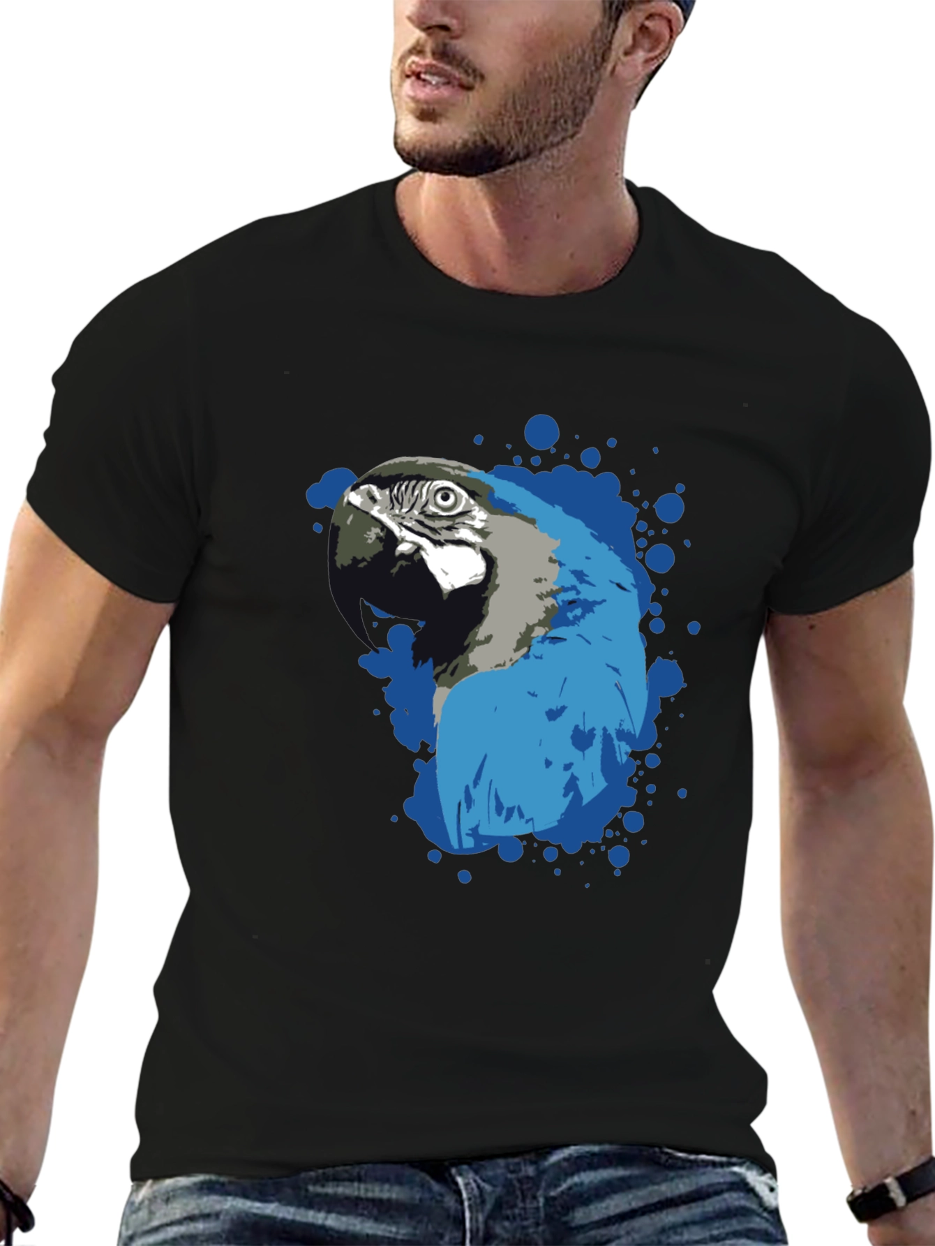 Parrot Splash Graphic T-Shirt - Stylish Mens Tee