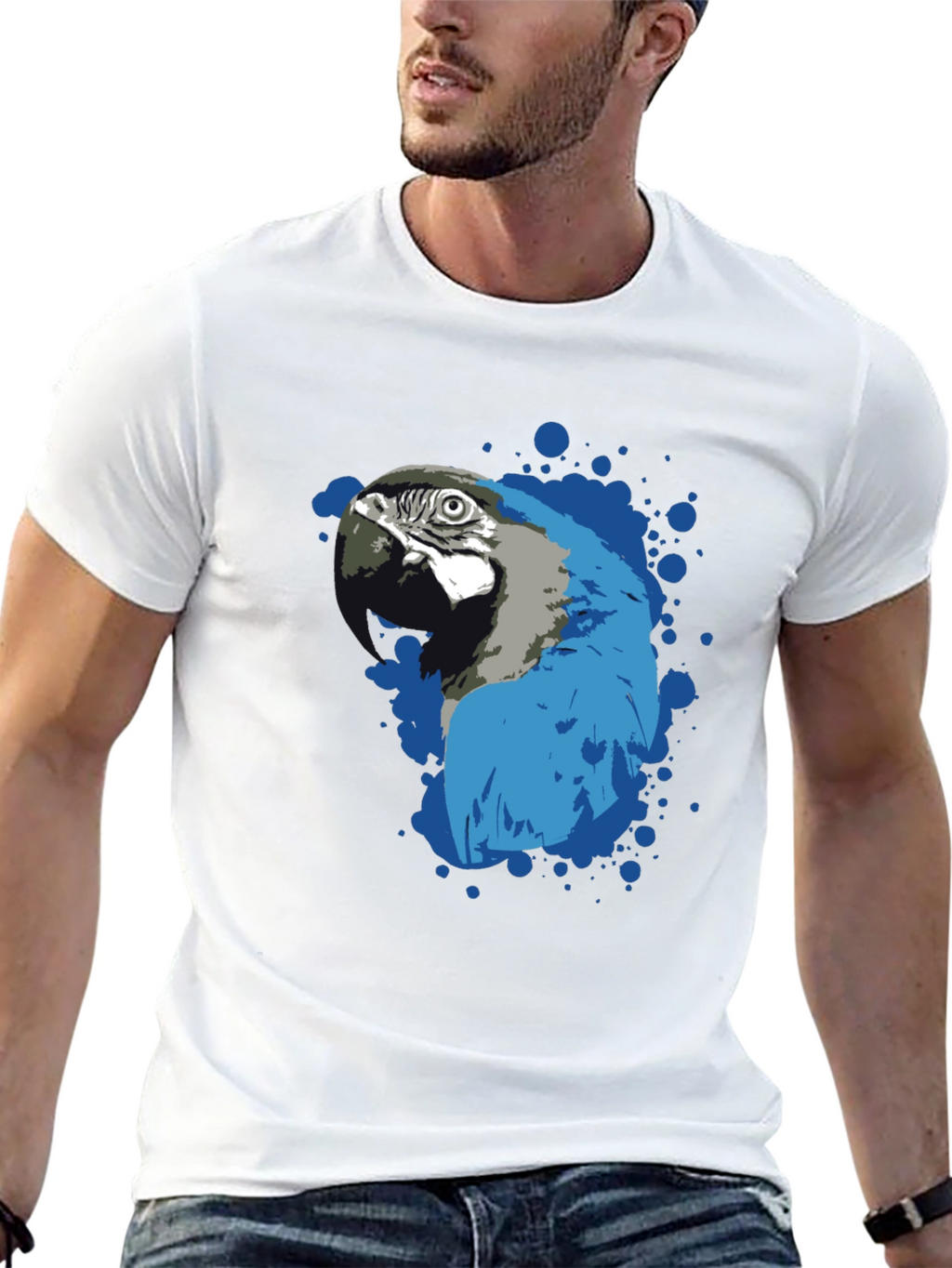 Parrot Splash Graphic T-Shirt - Stylish Mens Tee