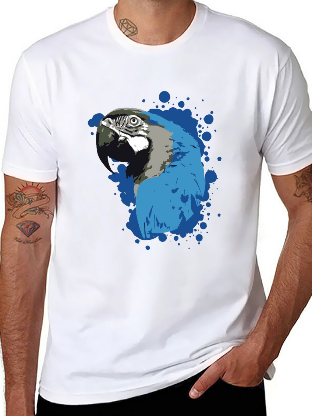 Parrot Splash Graphic T-Shirt - Stylish Mens Tee