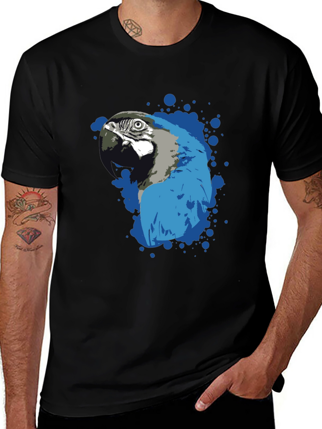 Parrot Splash Graphic T-Shirt - Stylish Mens Tee