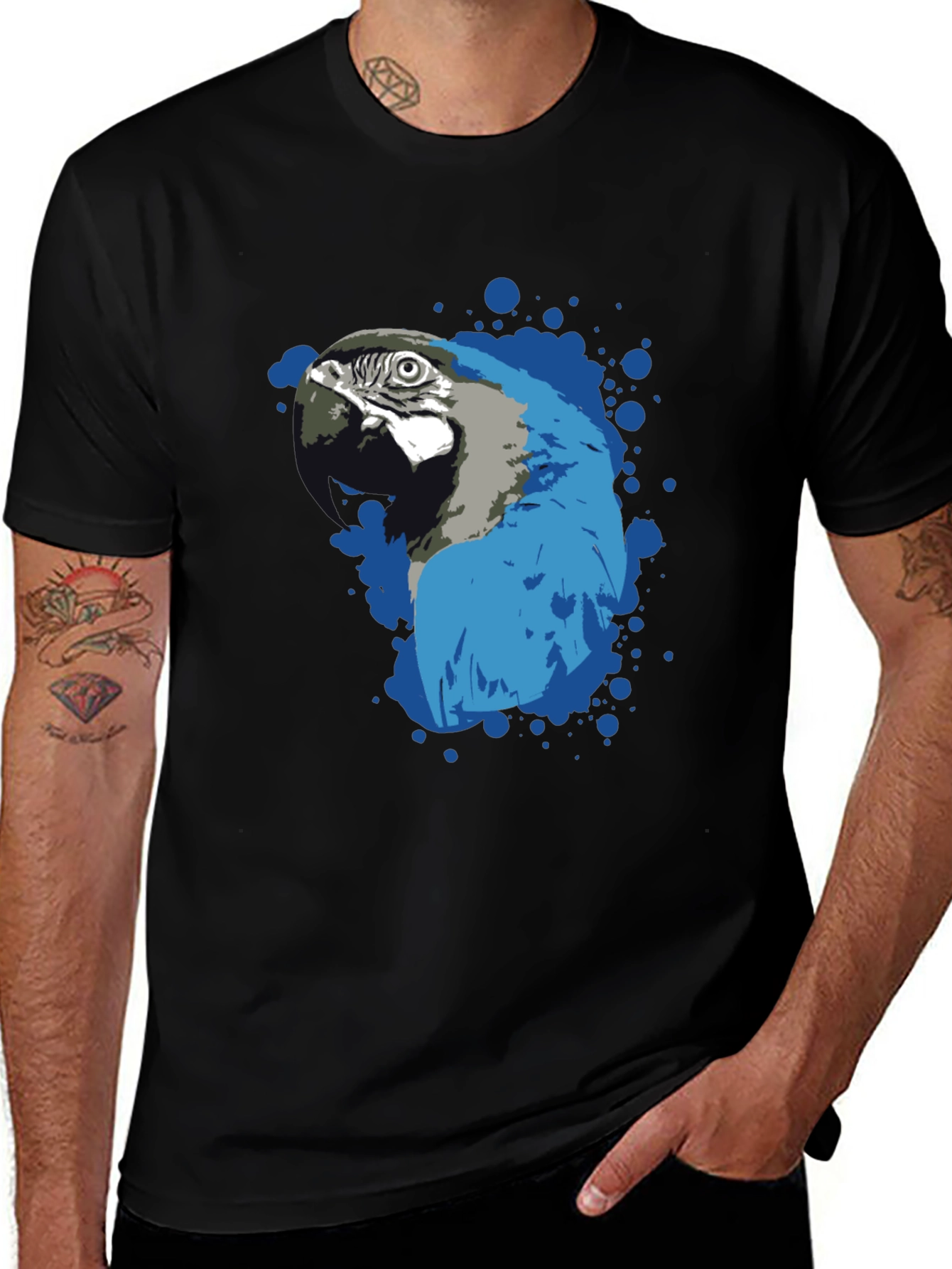Parrot Splash Graphic T-Shirt - Stylish Mens Tee
