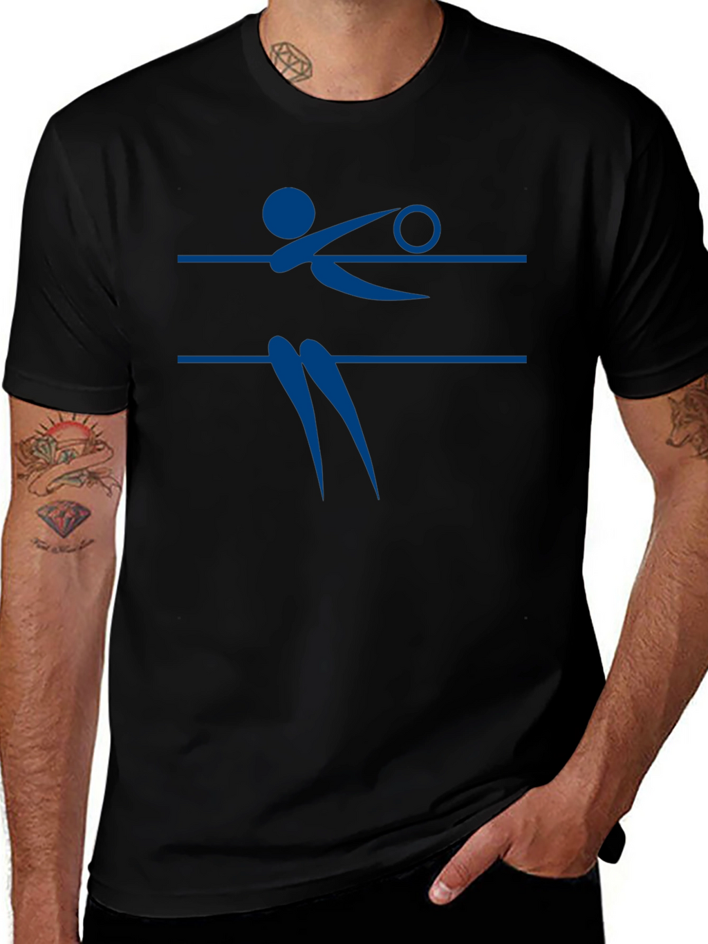 Volleyball Player Graphic Tee - Black