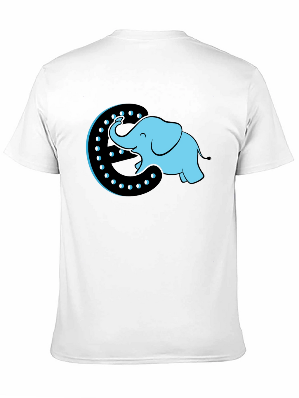 Elephant Moon Graphic Tee - Black Cotton T-Shirt