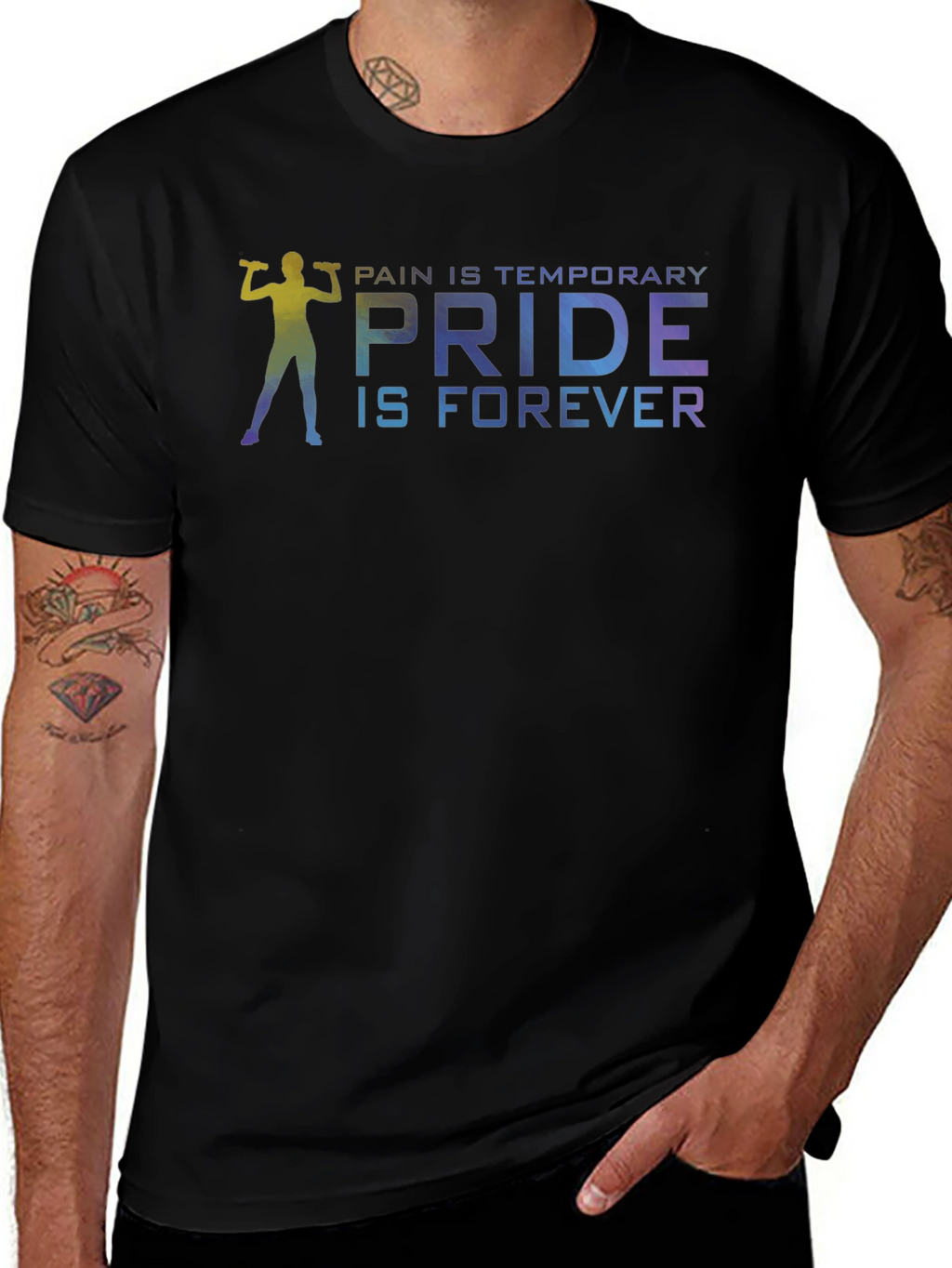 Pride Forever Gym T-Shirt - Black Cotton Blend