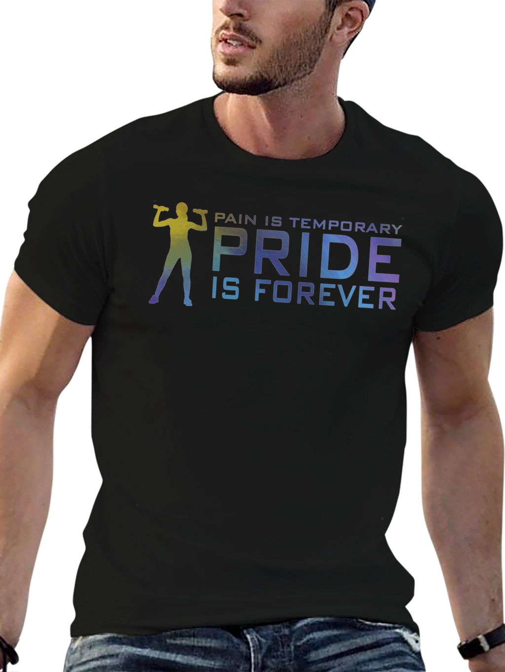Pride Forever Gym T-Shirt - Black Cotton Blend