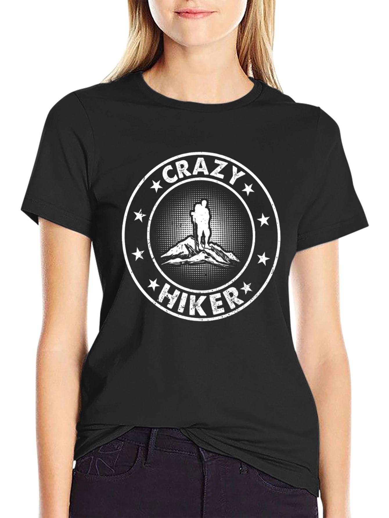 Crazy Hiker Graphic Tee - Black Adventure Shirt