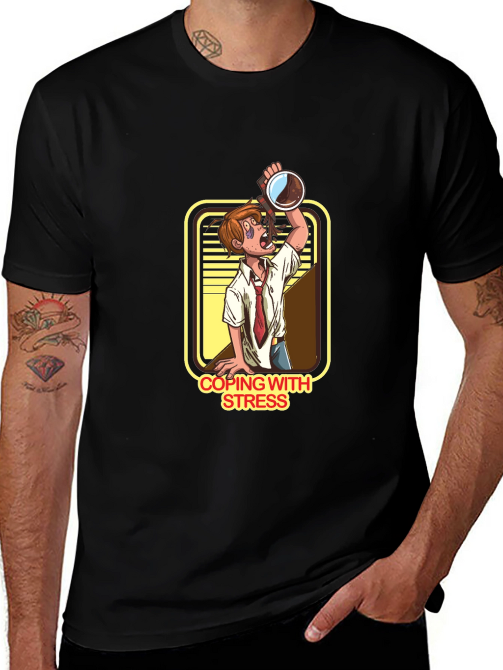 Coping With Stress Cartoon T-Shirt
