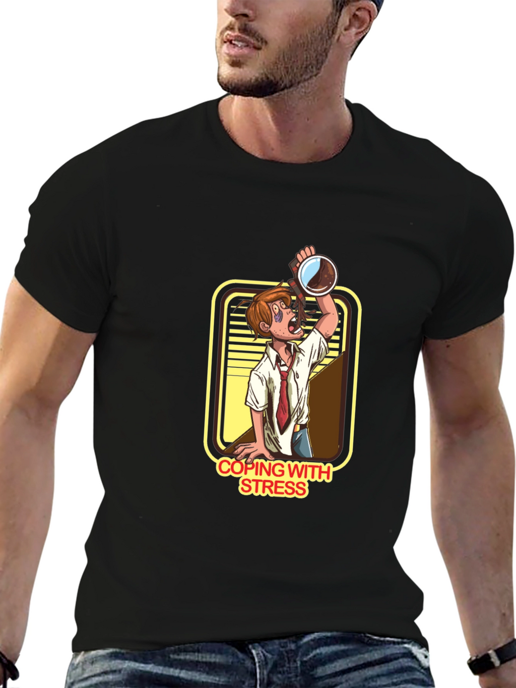 Coping With Stress Cartoon T-Shirt