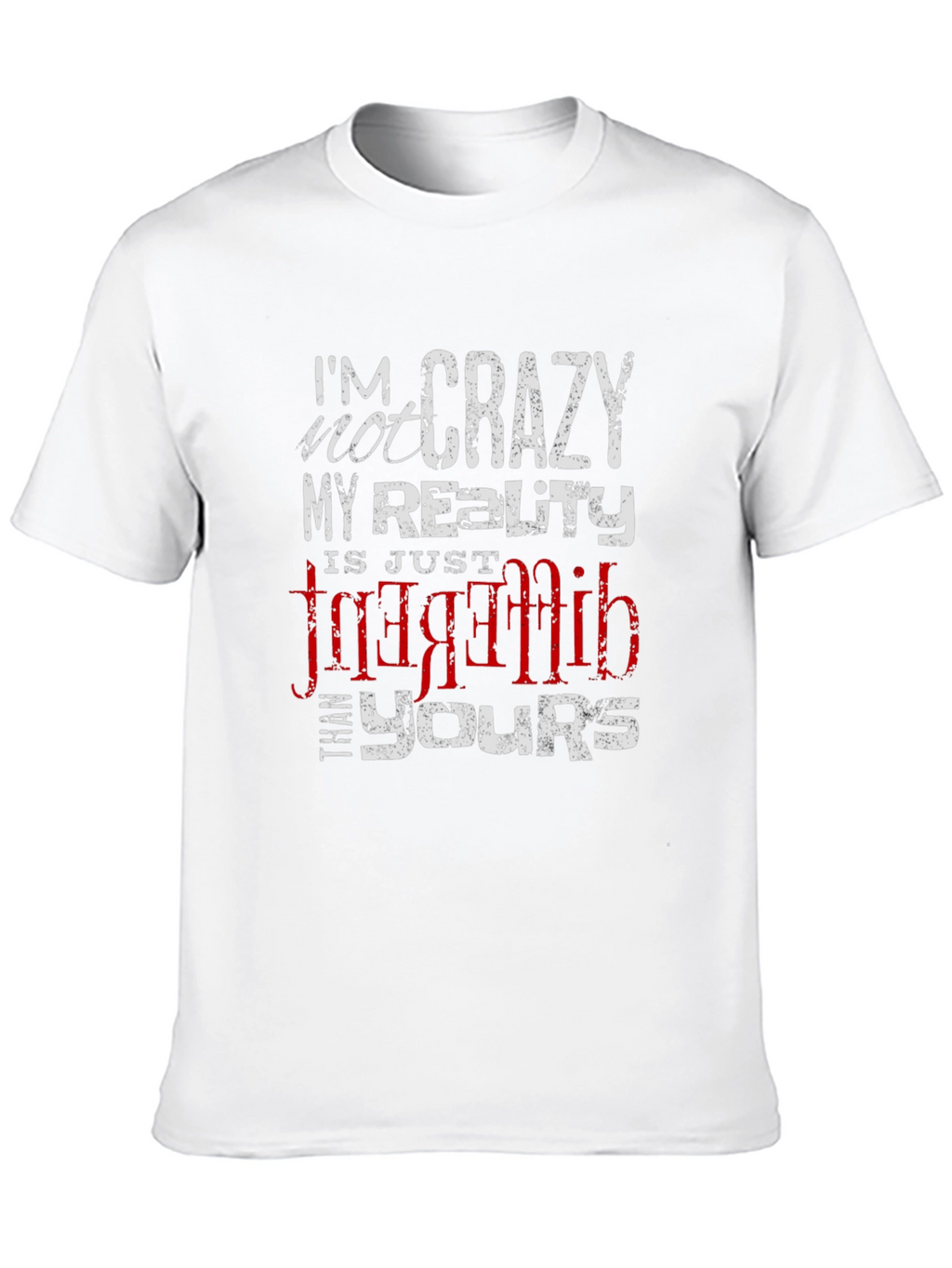Crazy Reality Graphic Tee - Black Cotton Blend T-Shirt