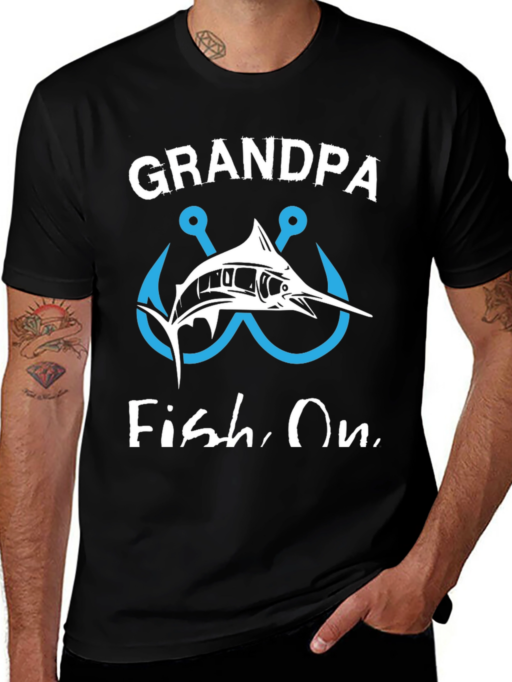 Grandpa Fish On Graphic T-Shirt