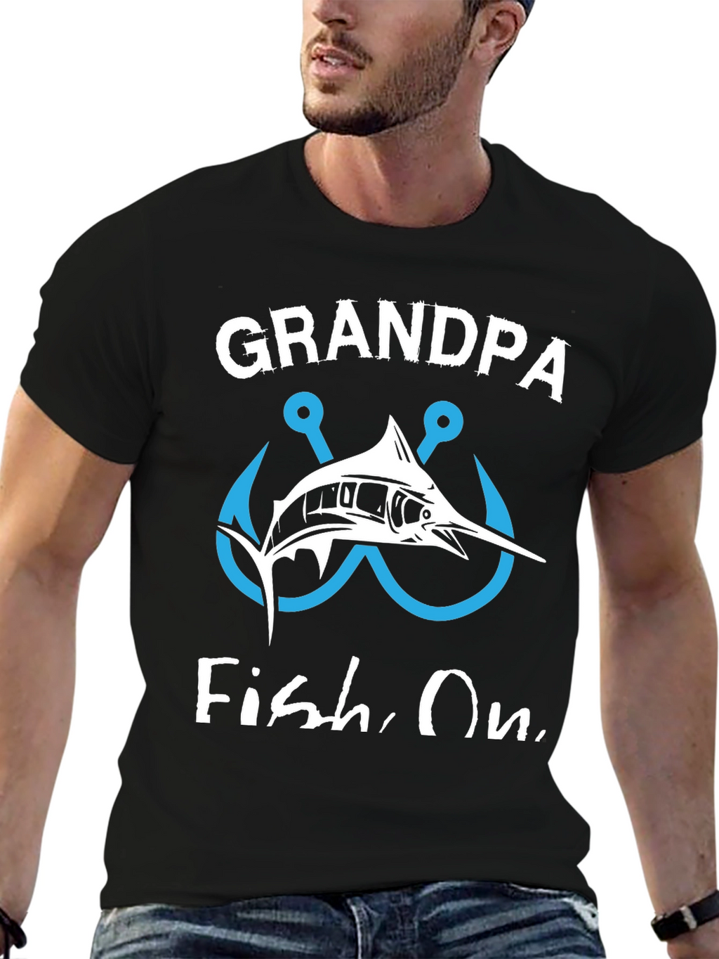 Grandpa Fish On Graphic T-Shirt