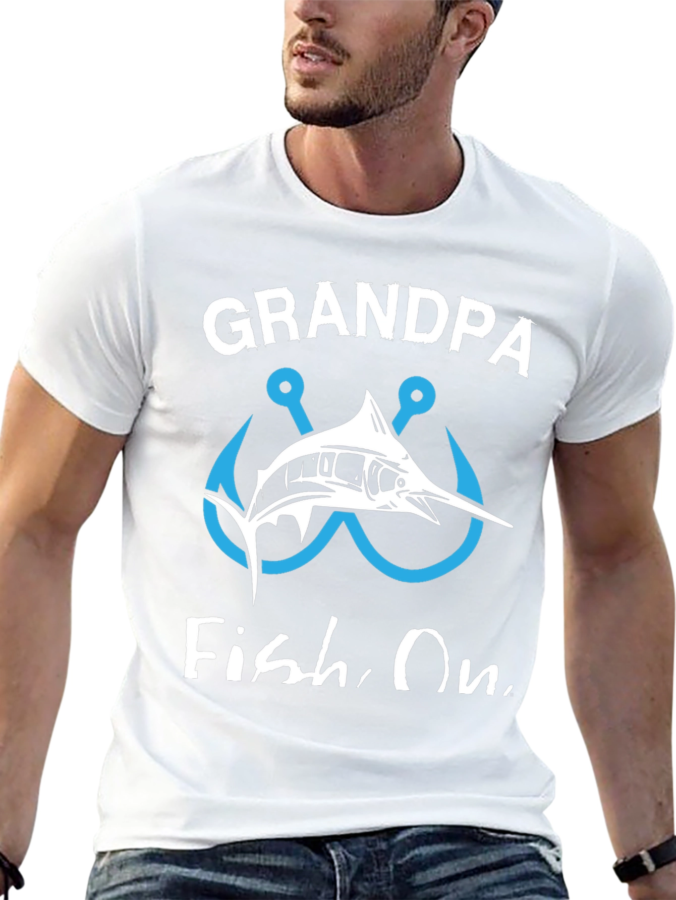 Grandpa Fish On Graphic T-Shirt