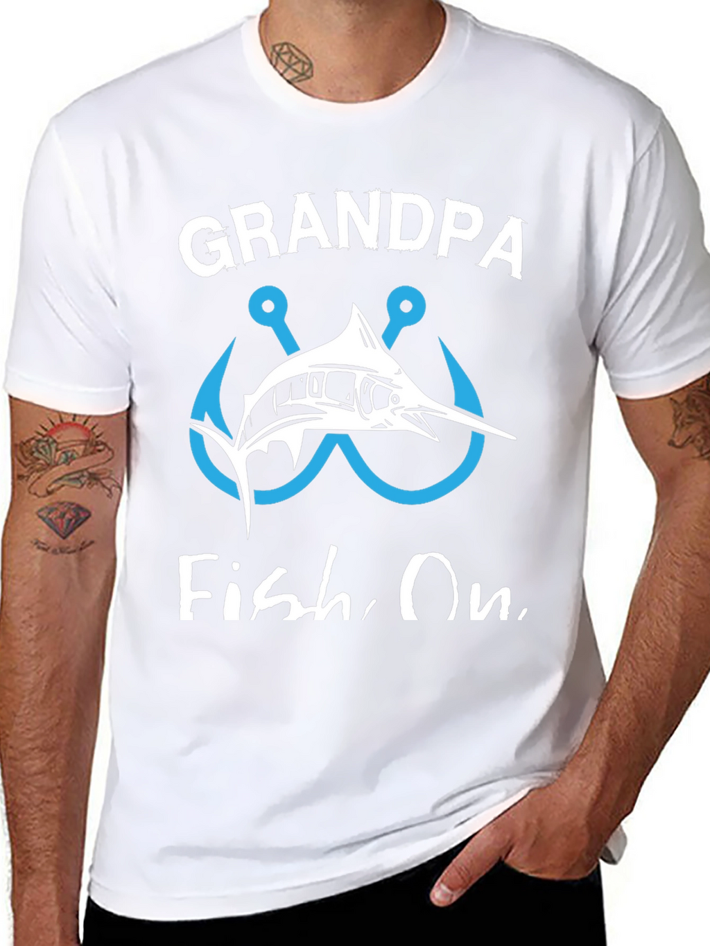 Grandpa Fish On Graphic T-Shirt