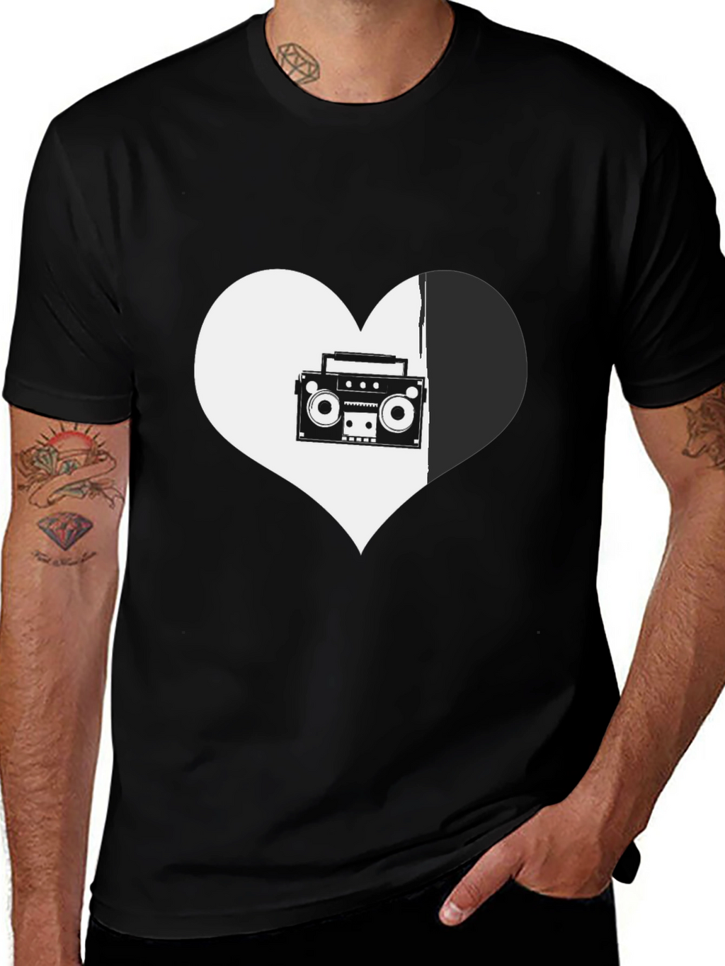 Retro Music Heart Graphic Tee