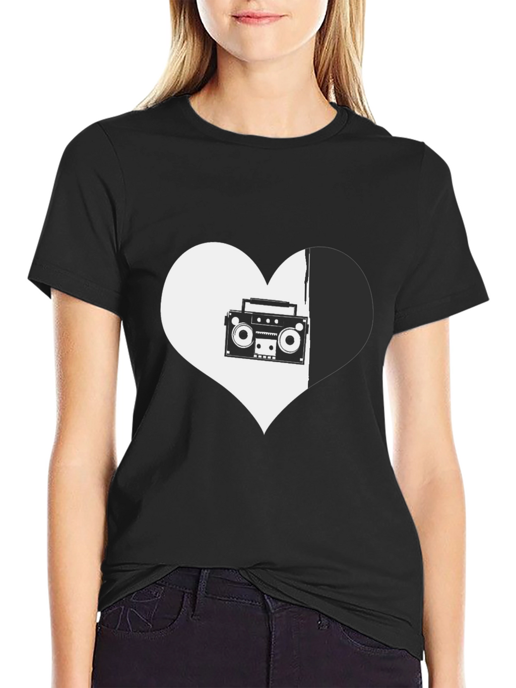 Retro Music Heart Graphic Tee