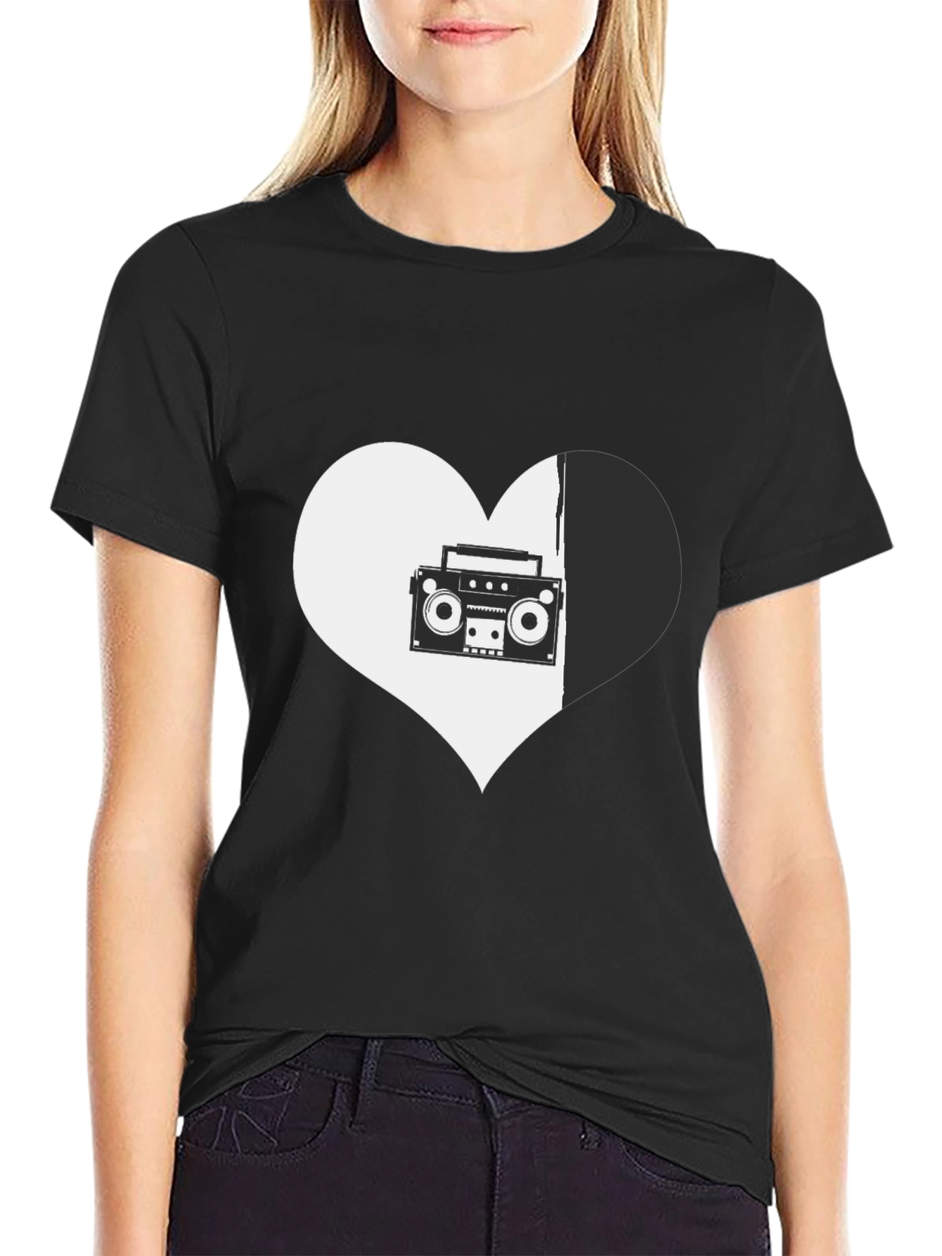 Retro Music Heart Graphic Tee
