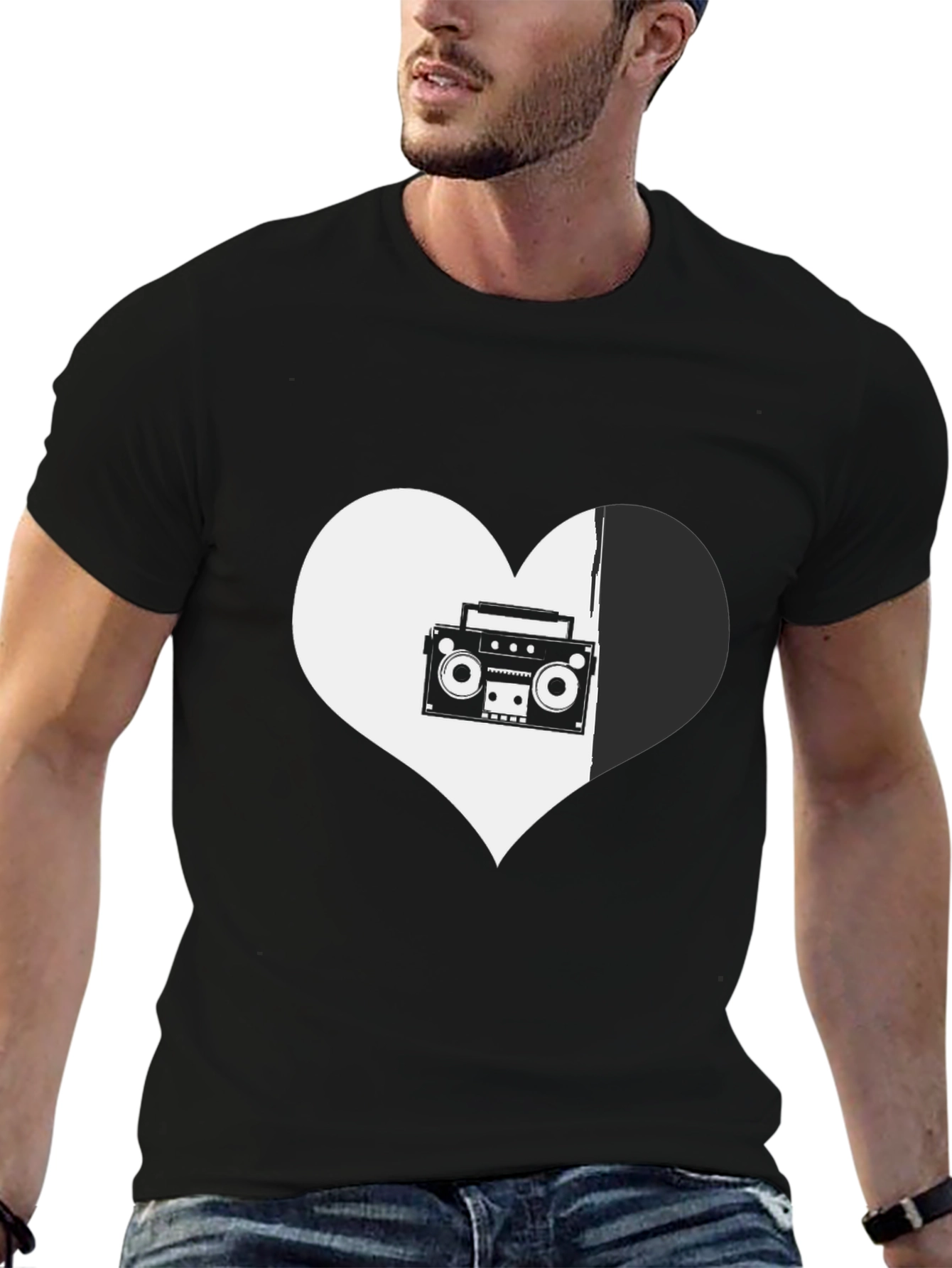 Retro Music Heart Graphic Tee