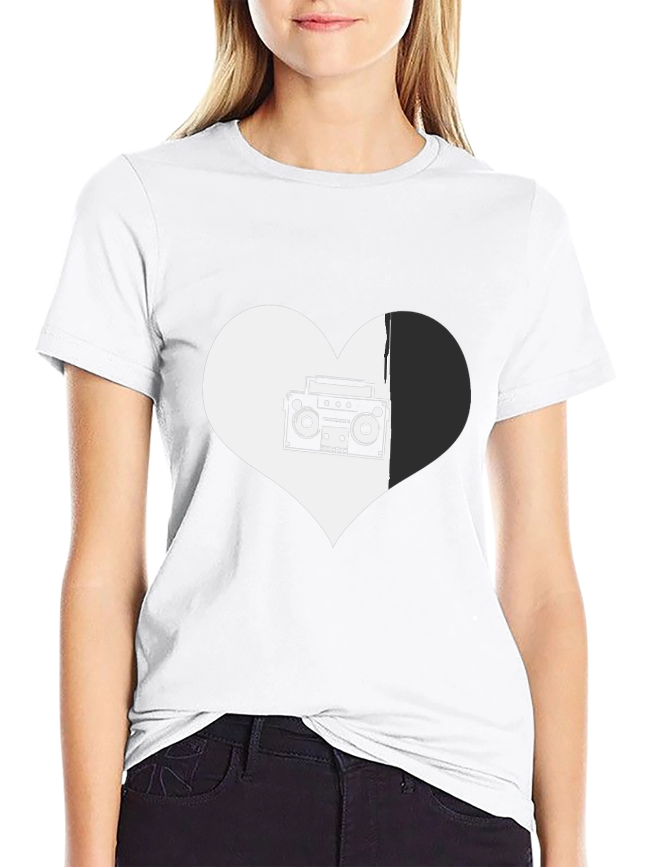 Retro Music Heart Graphic Tee