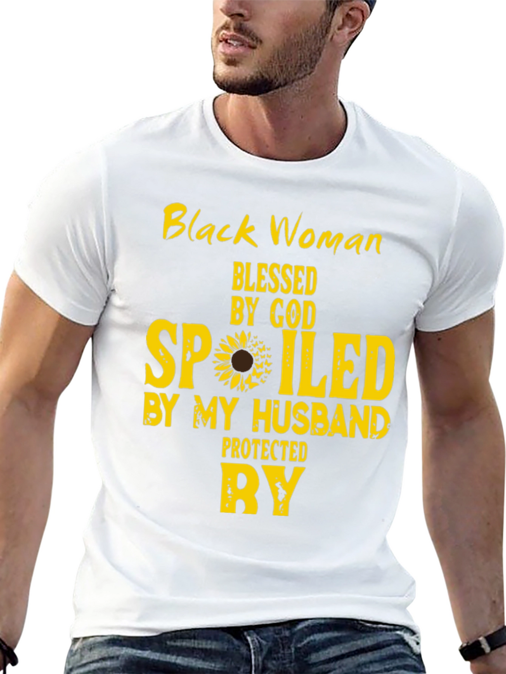 Black Woman Blessed and Spoiled By My Husband Tee