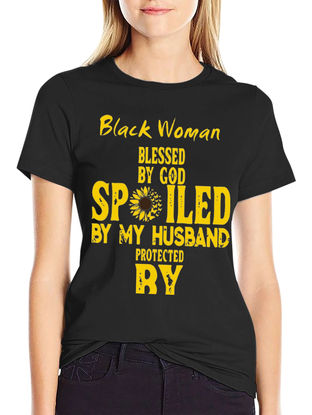 Black Woman Blessed and Spoiled By My Husband Tee