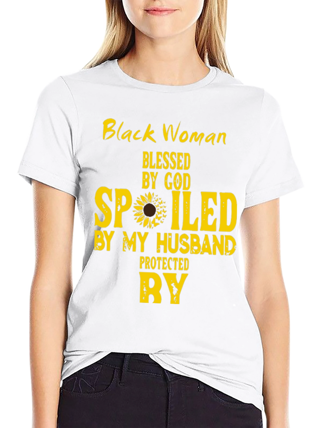 Black Woman Blessed and Spoiled By My Husband Tee