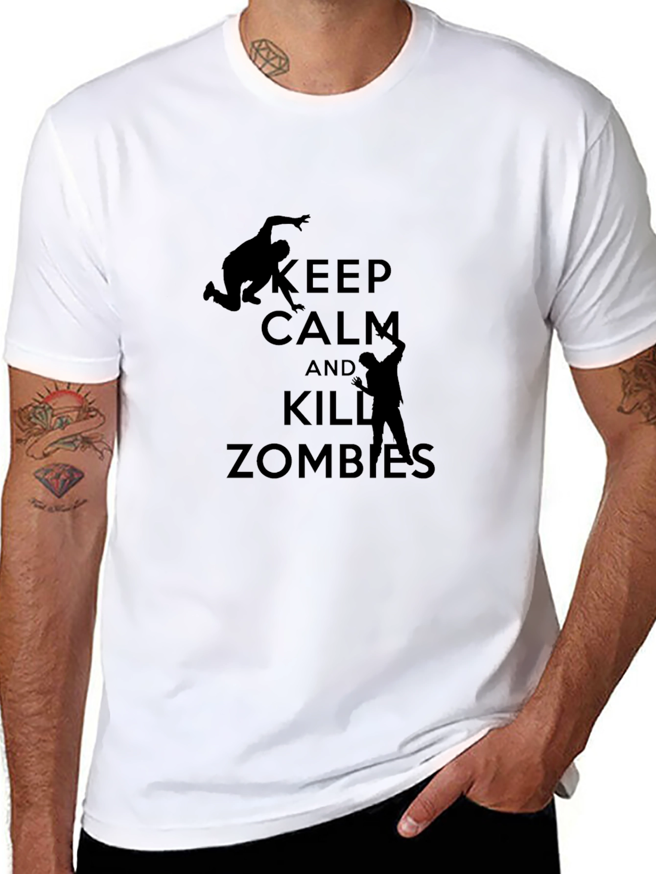 Keep Calm and Kill Zombies Black T-Shirt