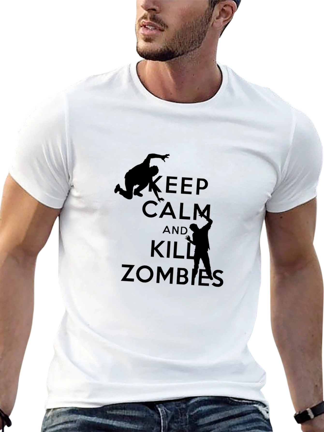 Keep Calm and Kill Zombies Black T-Shirt