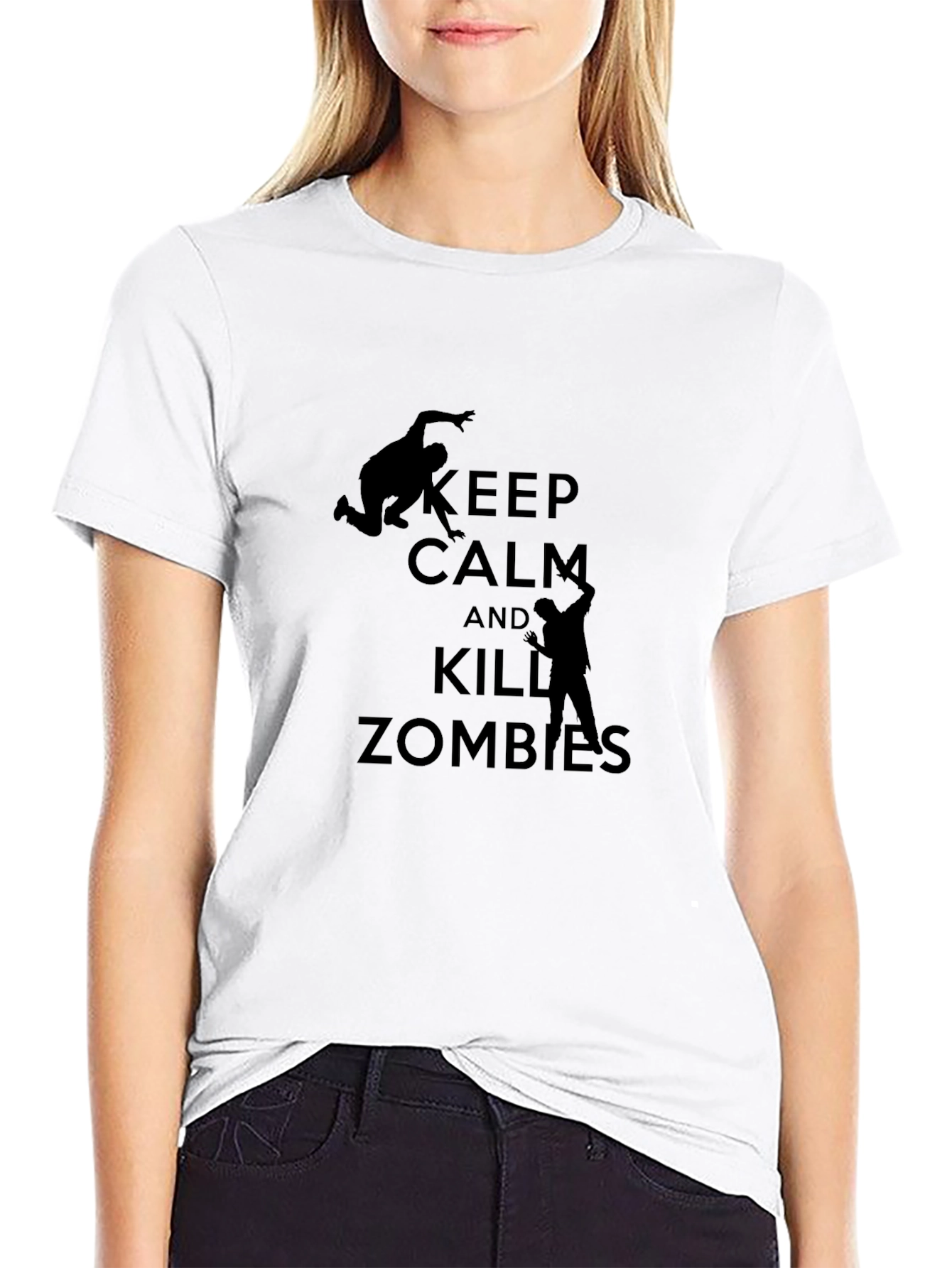 Keep Calm and Kill Zombies Black T-Shirt