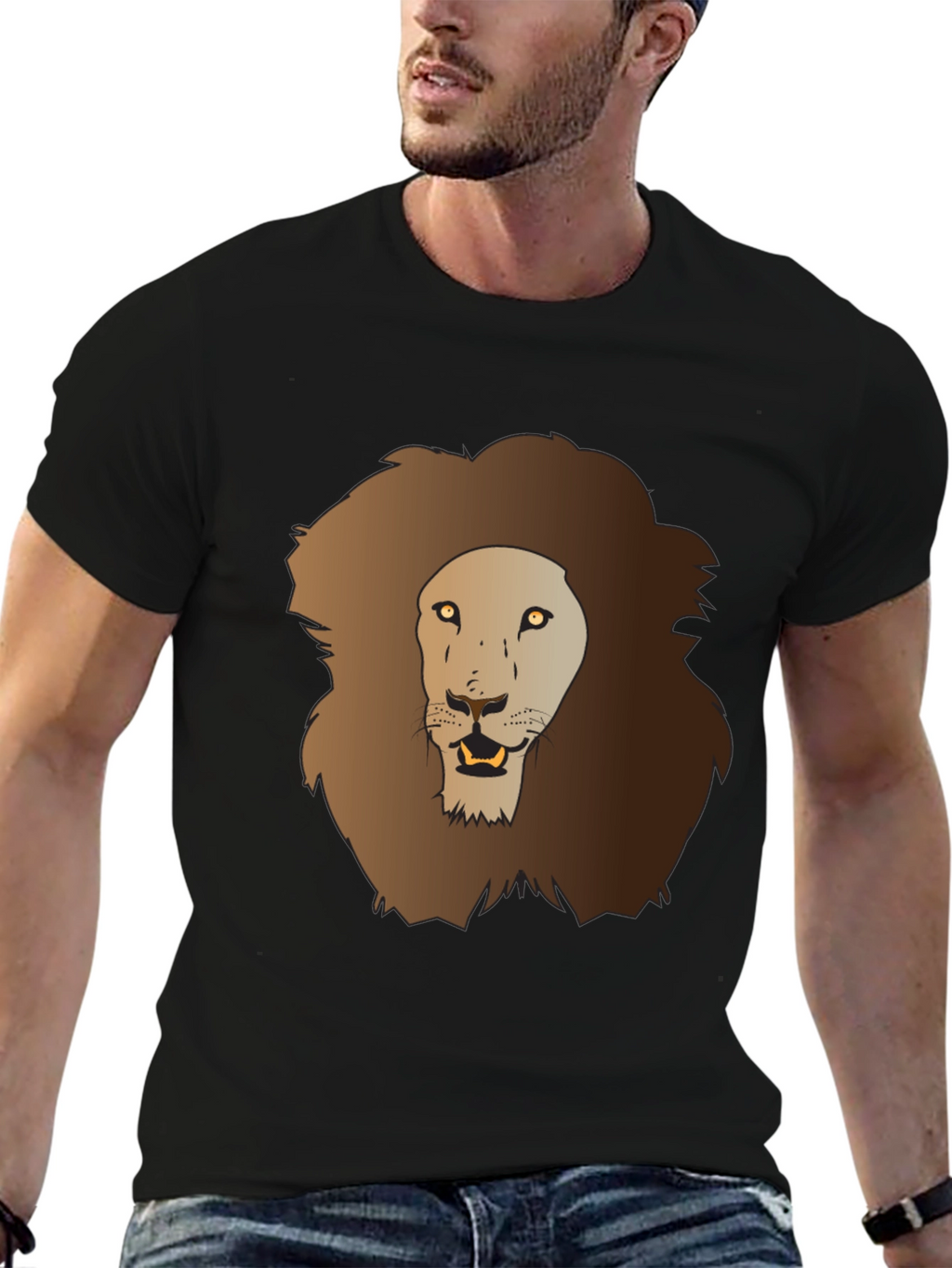 Lion Graphic Tee - Mens Black T-Shirt