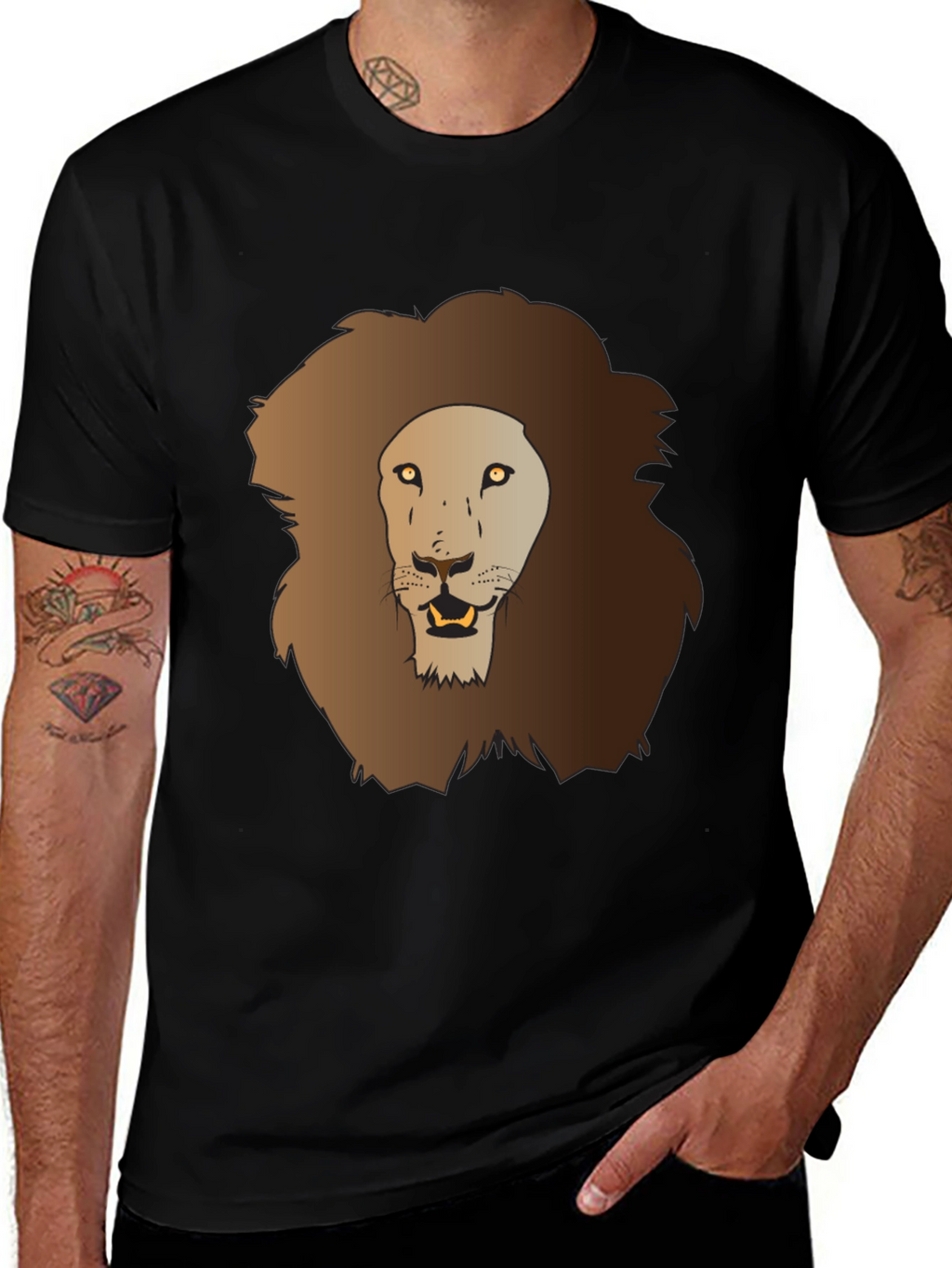 Lion Graphic Tee - Mens Black T-Shirt