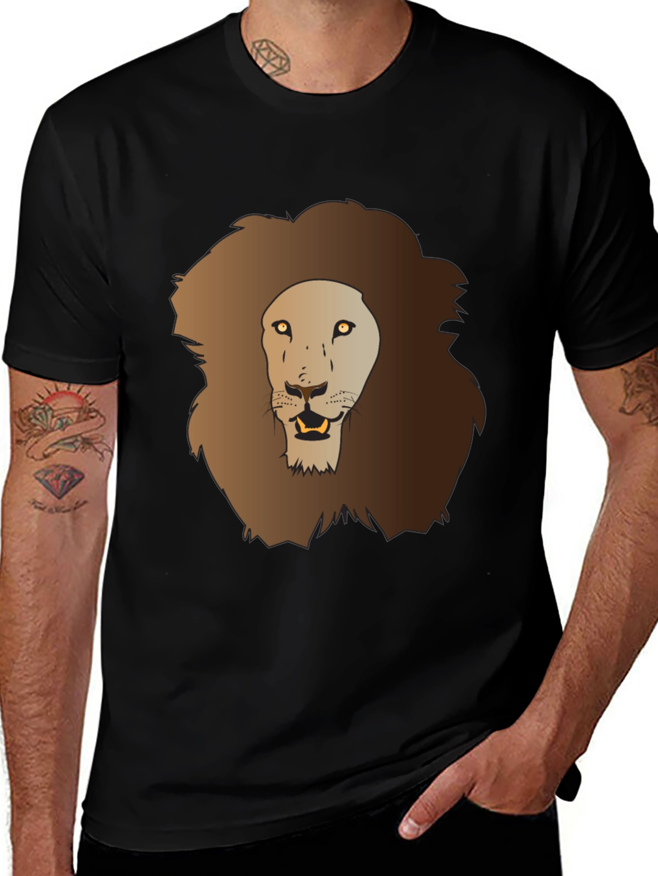 Lion Graphic Tee - Mens Black T-Shirt