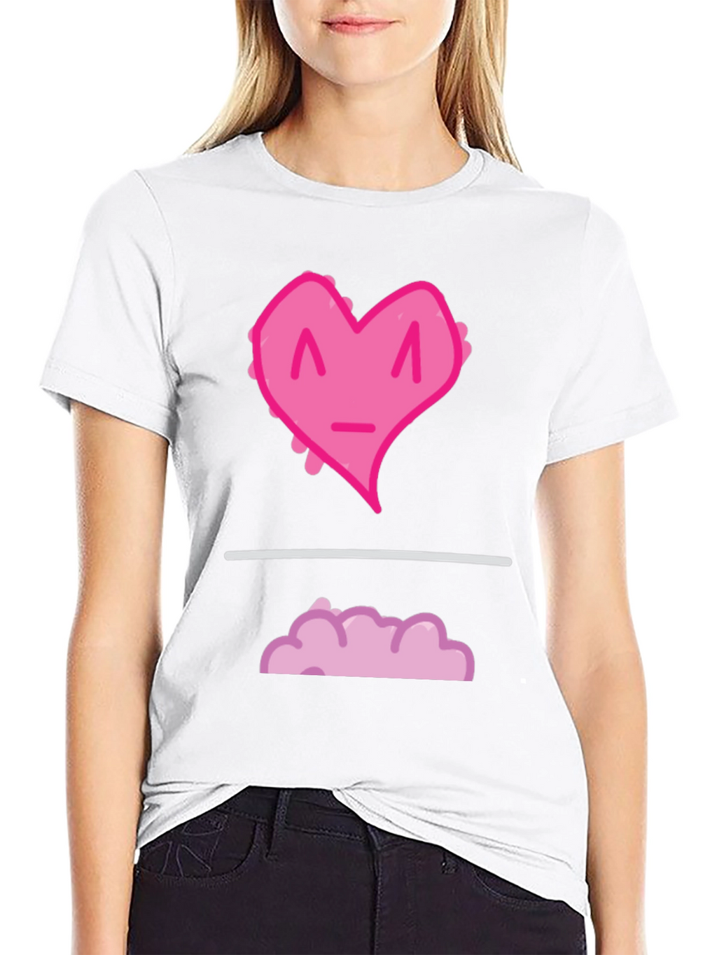 Heart Cloud Graphic Tee - Black