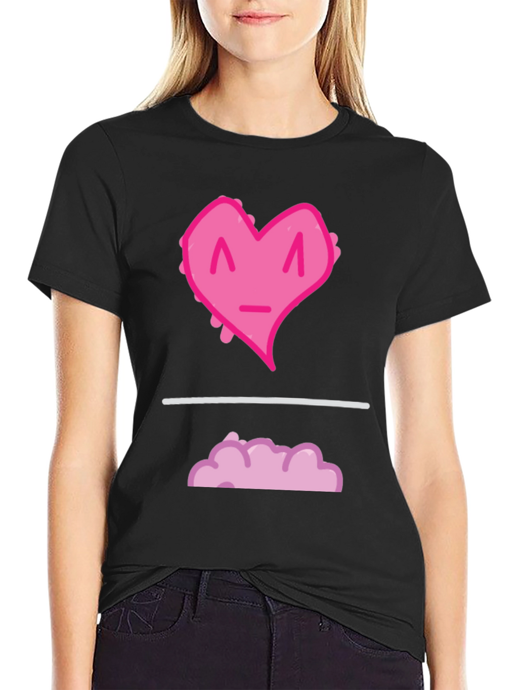 Heart Cloud Graphic Tee - Black
