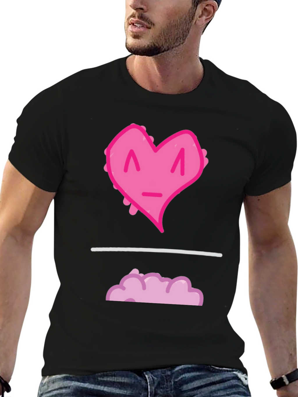 Heart Cloud Graphic Tee - Black