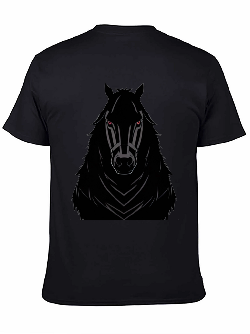 Mens Black Horse Graphic T-Shirt - Edgy Style