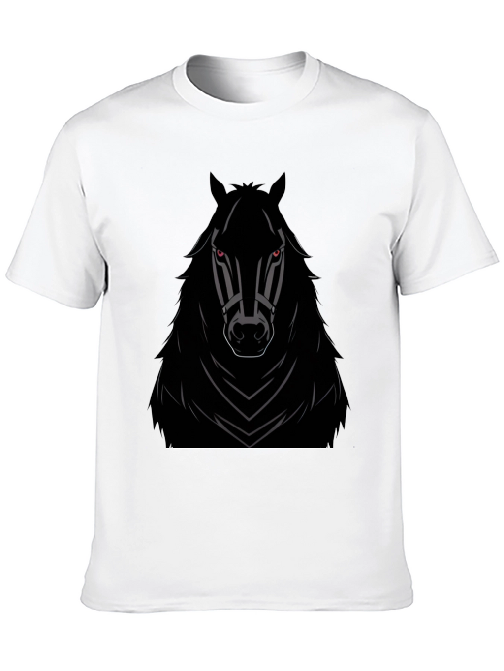 Mens Black Horse Graphic T-Shirt - Edgy Style