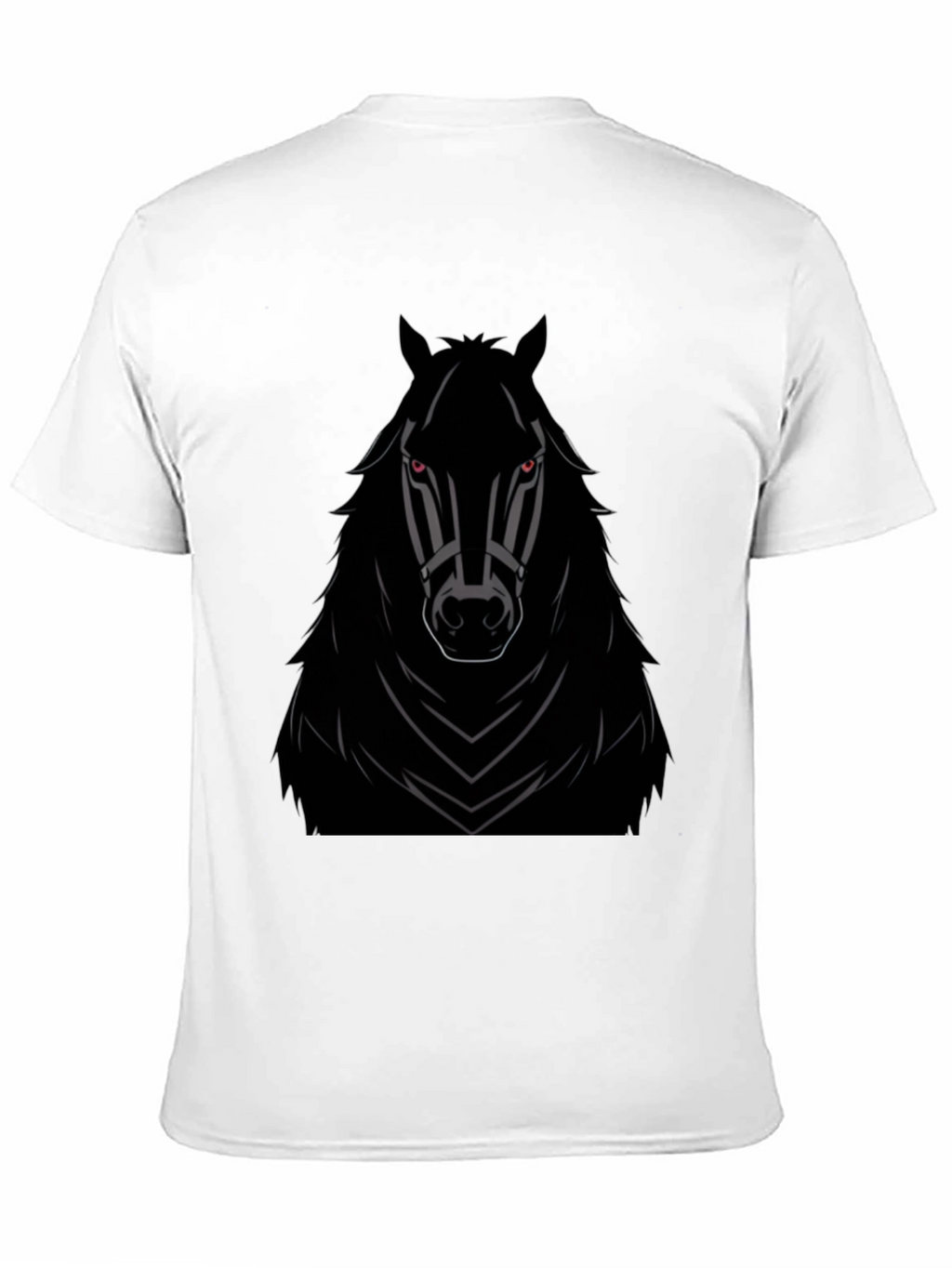 Mens Black Horse Graphic T-Shirt - Edgy Style