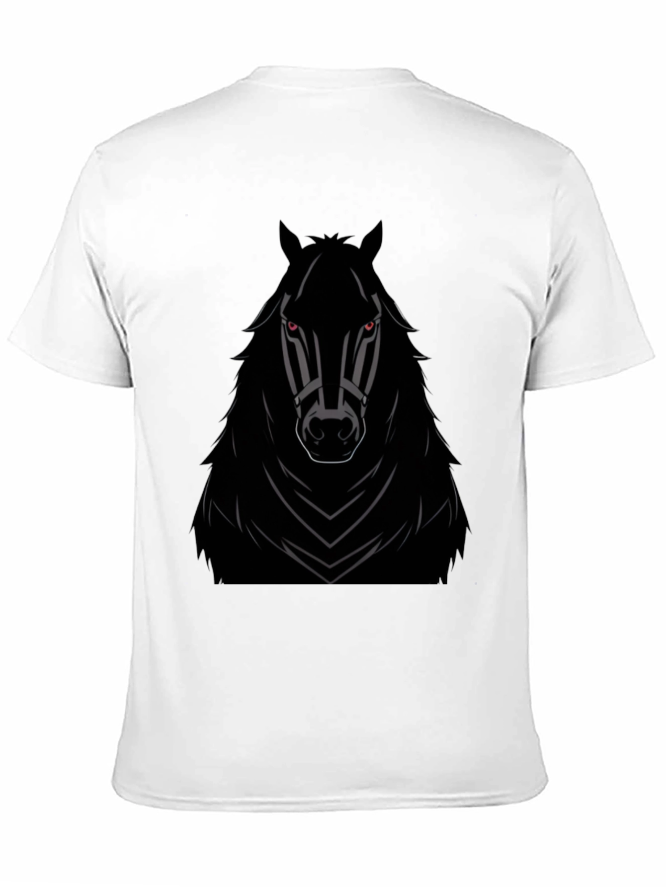 Mens Black Horse Graphic T-Shirt - Edgy Style