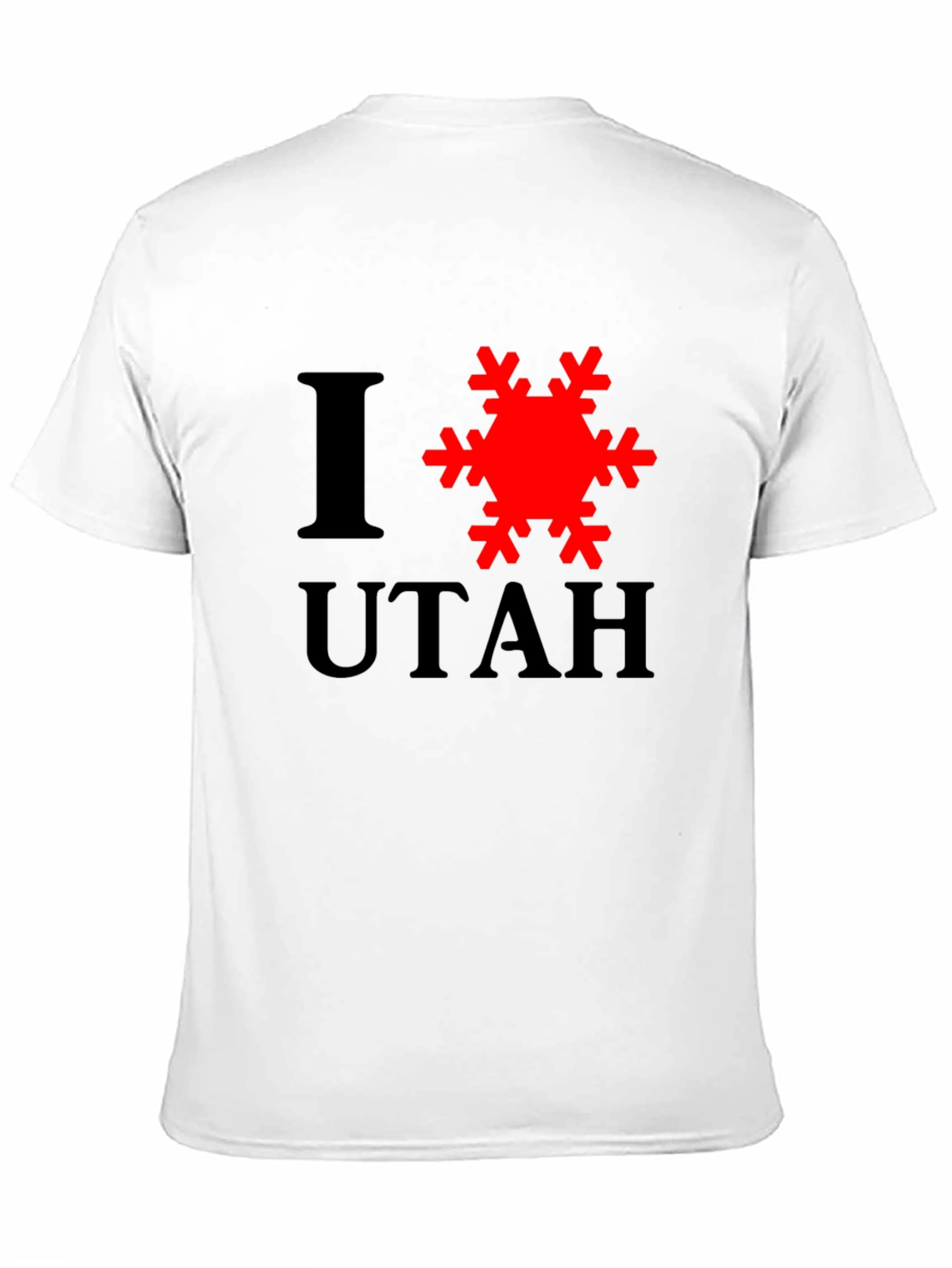 I Love Utah Snowflake Graphic T-Shirt - Black