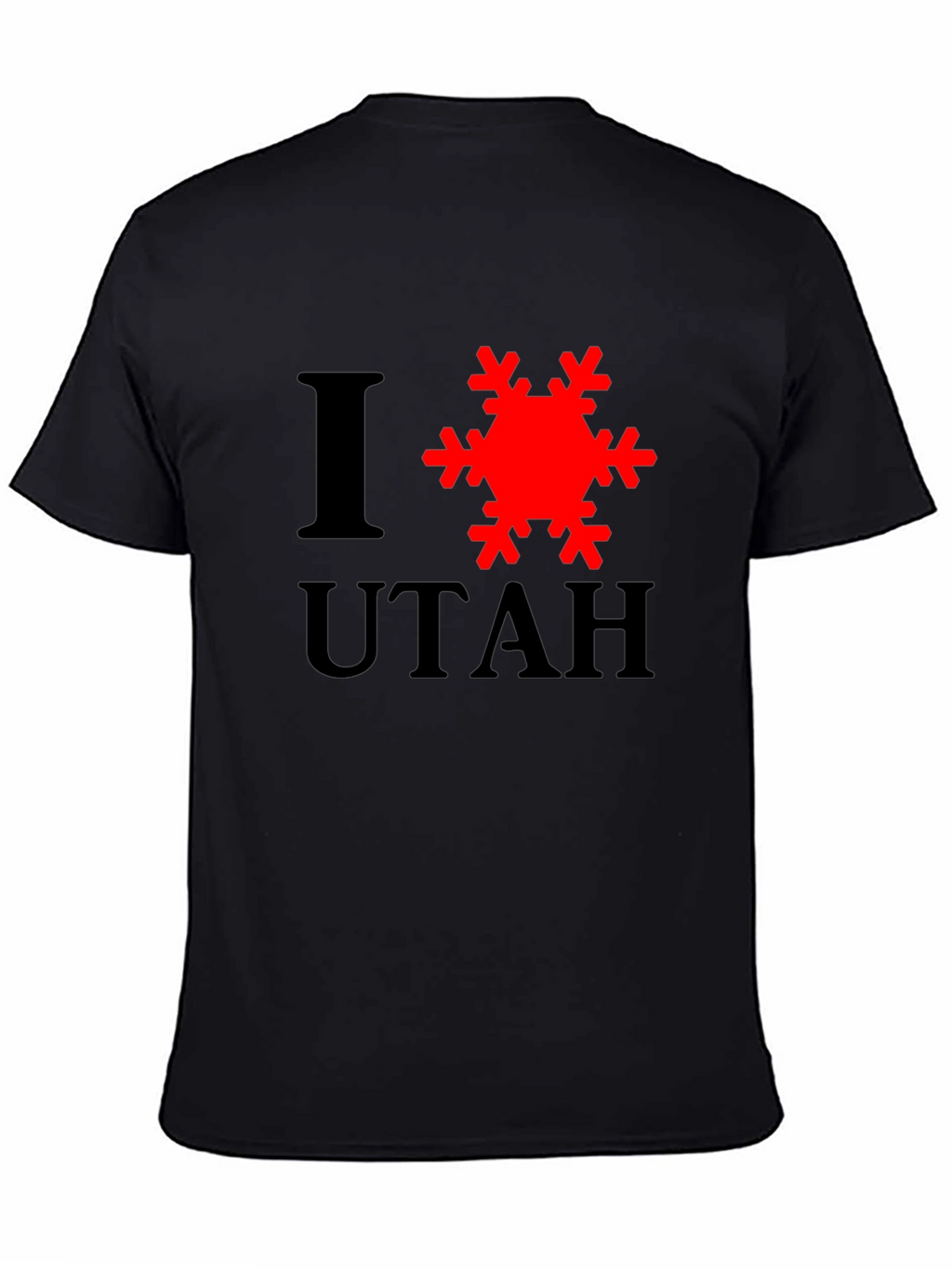 I Love Utah Snowflake Graphic T-Shirt - Black