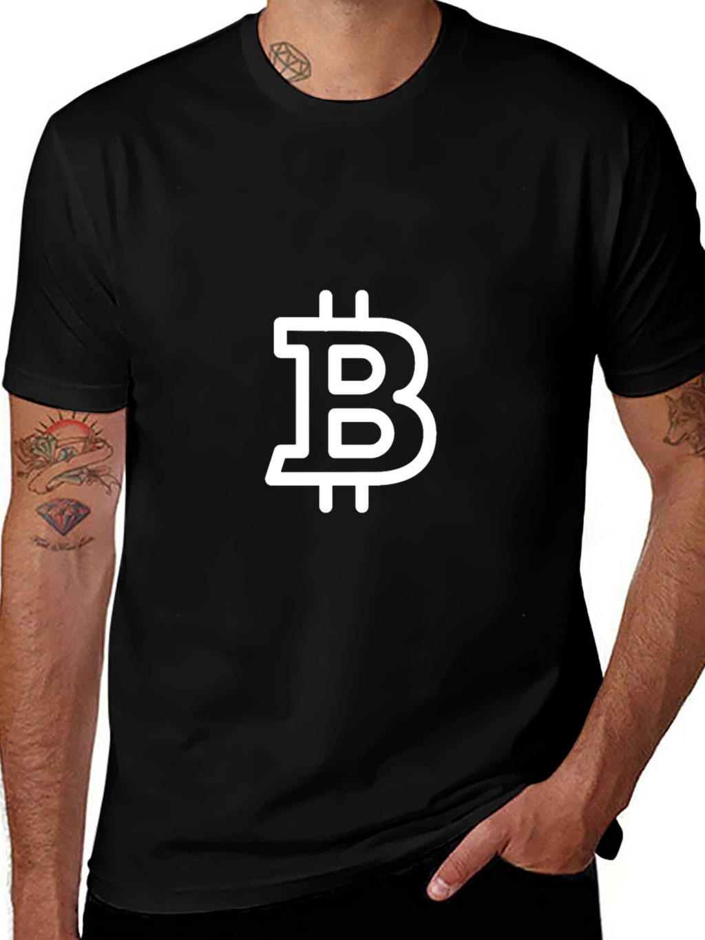 Bitcoin Logo Black T-Shirt - Crypto Enthusiast Tee