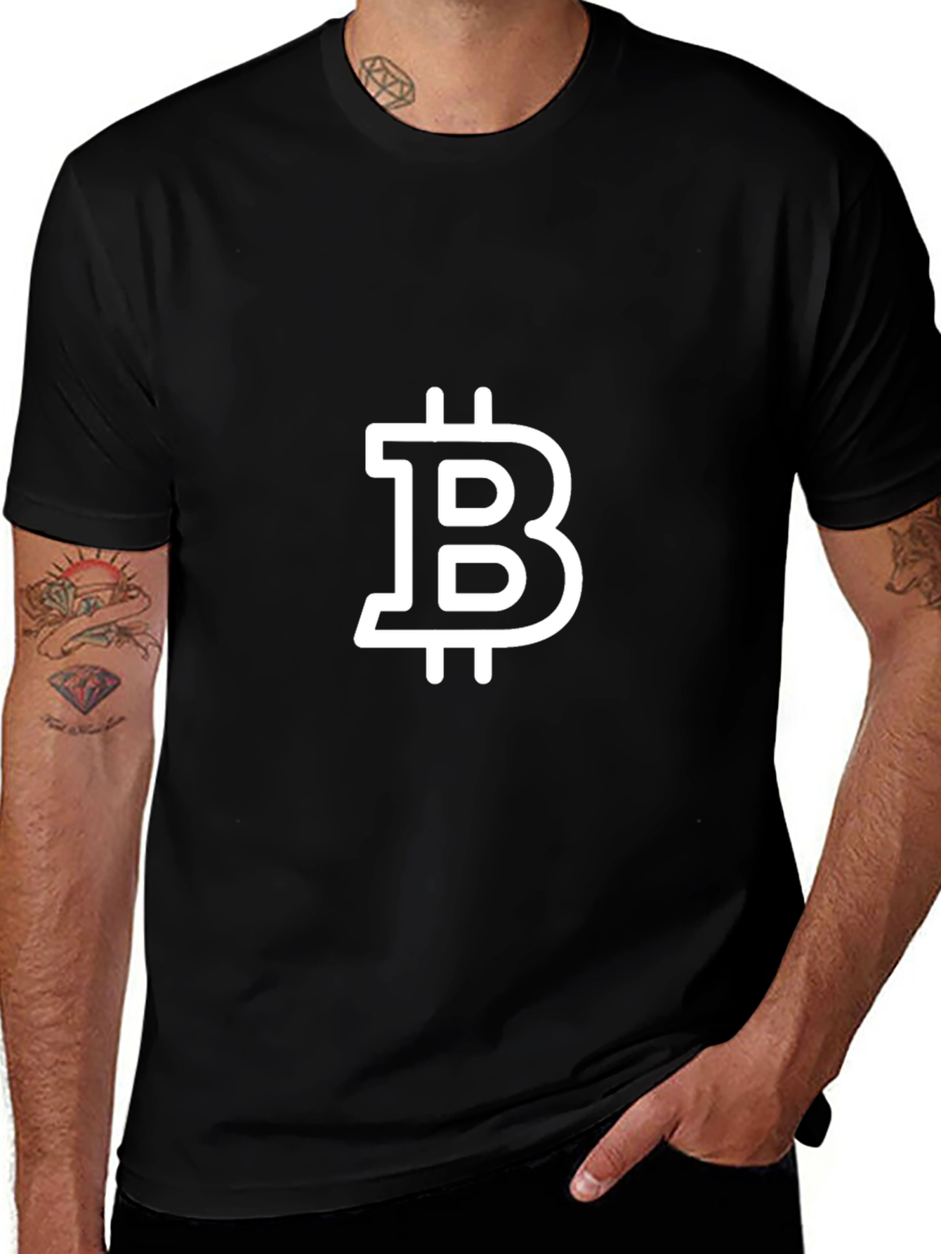 Bitcoin Logo Black T-Shirt - Crypto Enthusiast Tee
