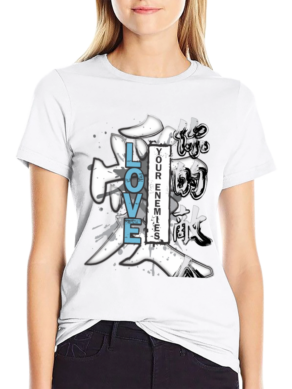 Love Your Enemies Graphic Tee - Mens Black T-Shirt