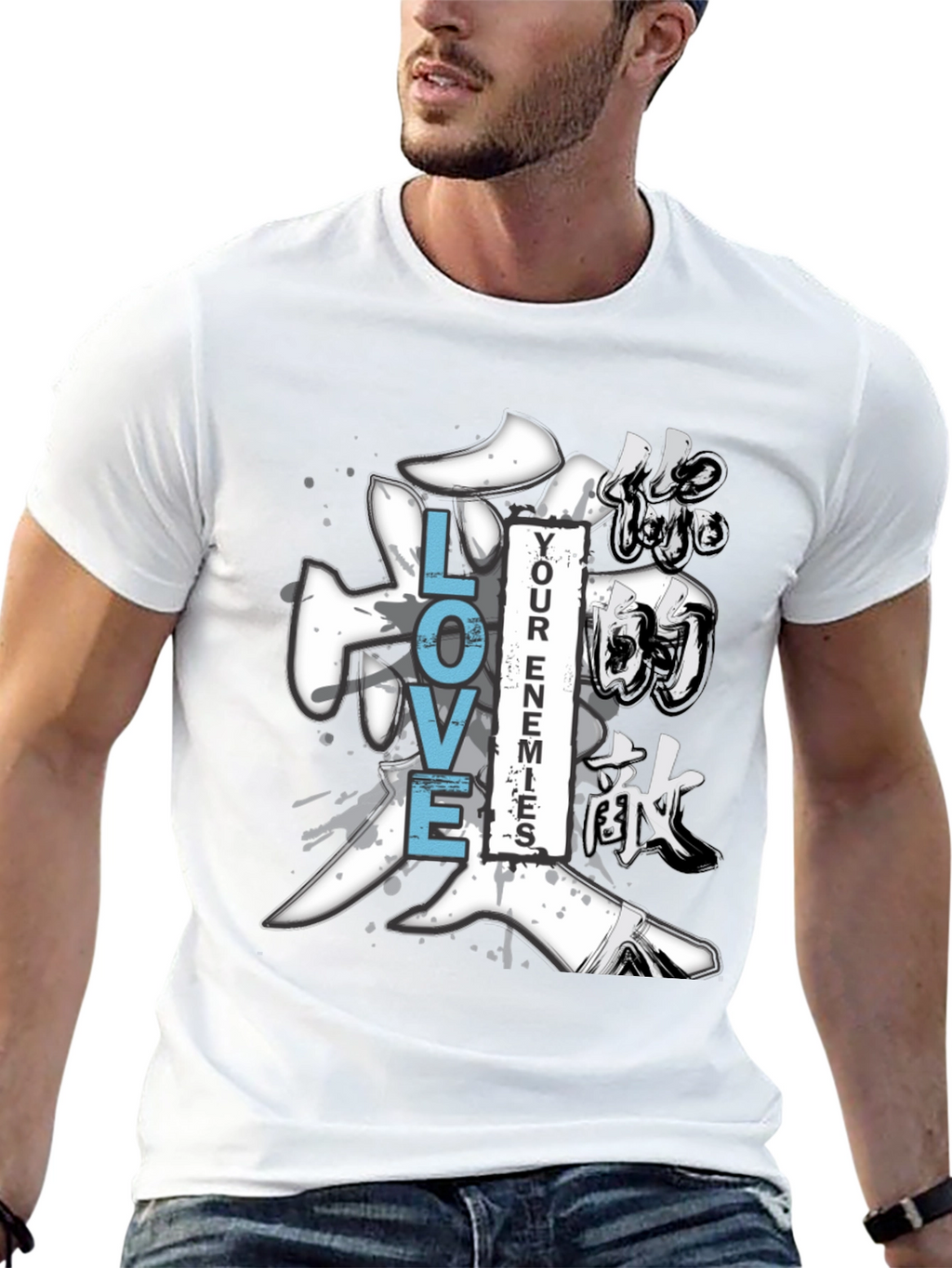 Love Your Enemies Graphic Tee - Mens Black T-Shirt
