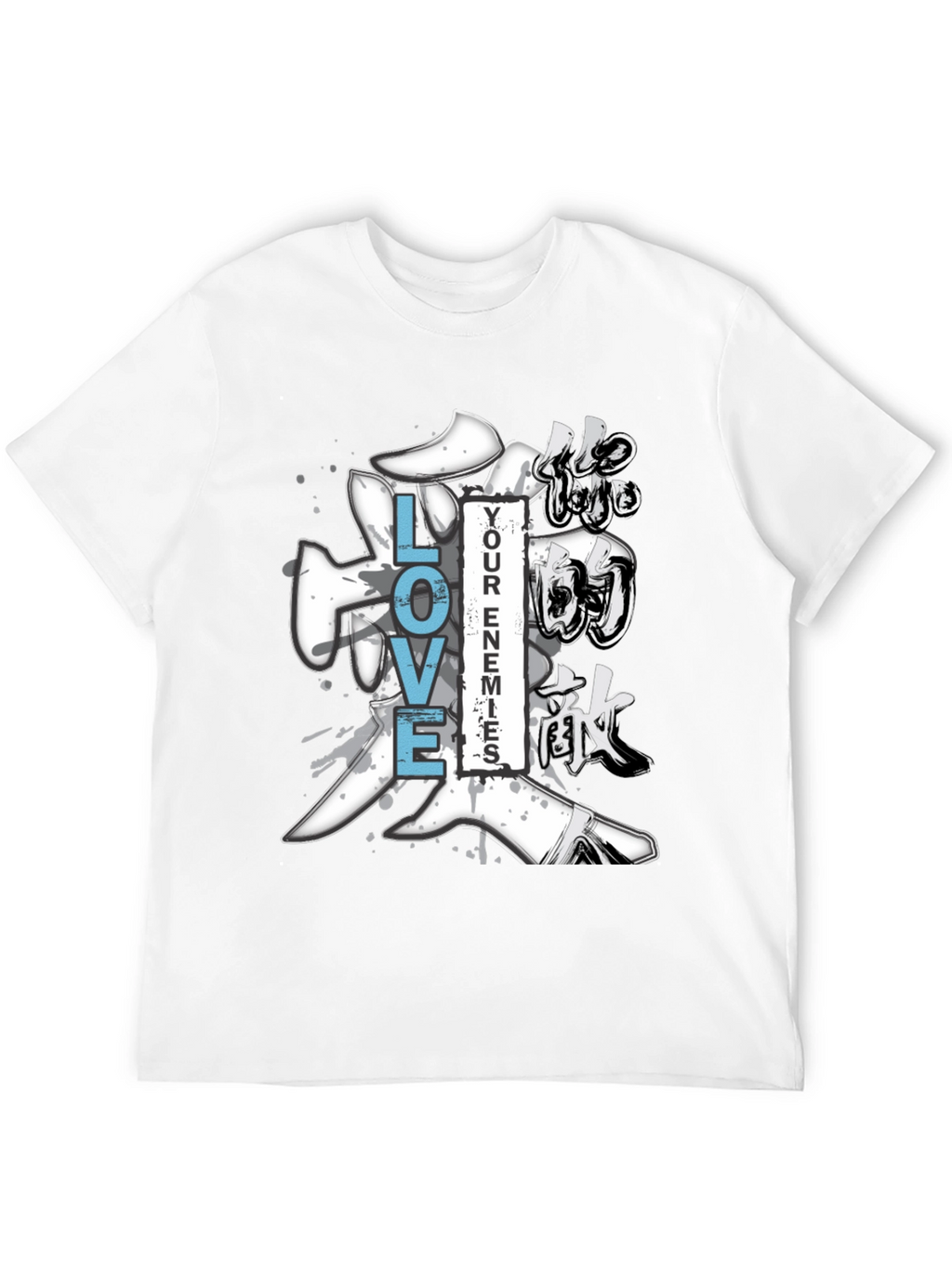 Love Your Enemies Graphic Tee - Mens Black T-Shirt