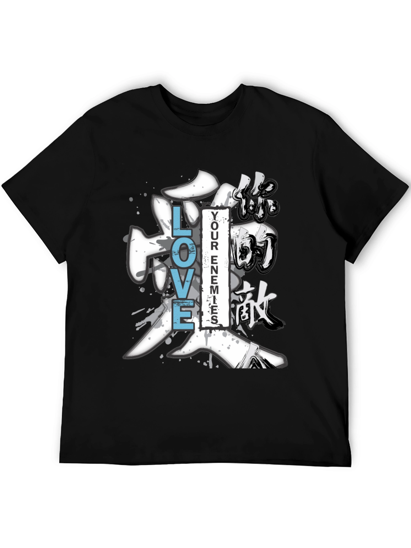 Love Your Enemies Graphic Tee - Mens Black T-Shirt