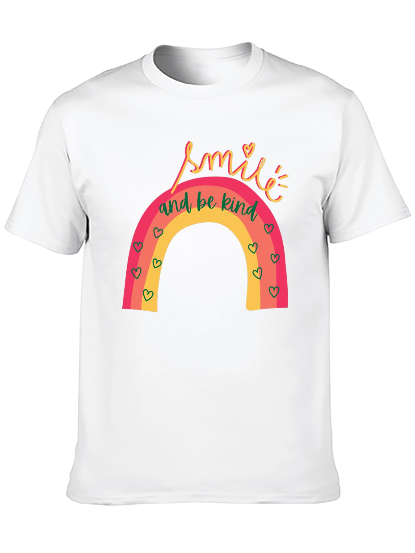 Smile and Be Kind Rainbow Graphic T-Shirt